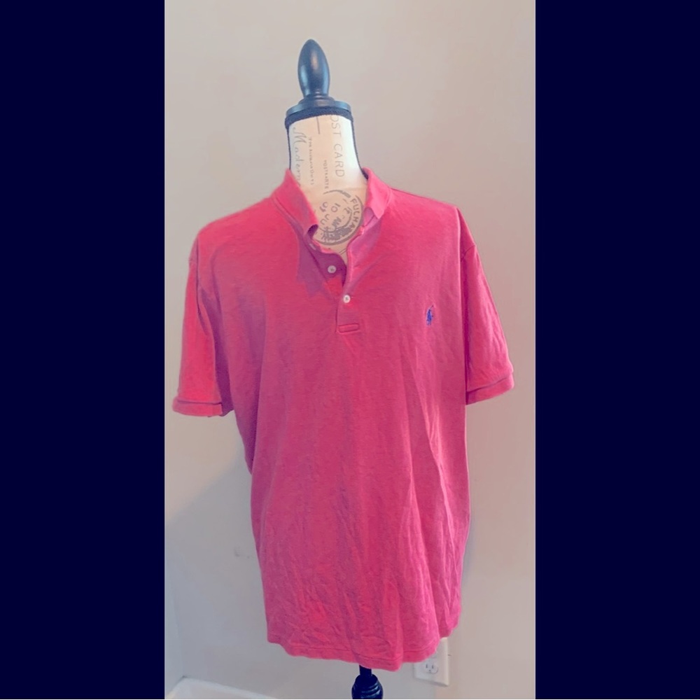 Ralph Lauren Men’s collard orange/salmon  polo shirt size XL